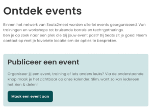 zelf je evenement aanmaken bij seats2meet.com