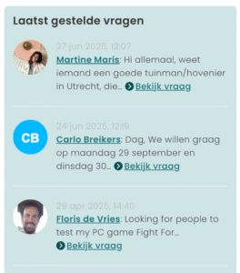 laatst gestelde vragen bij seats2meet.com